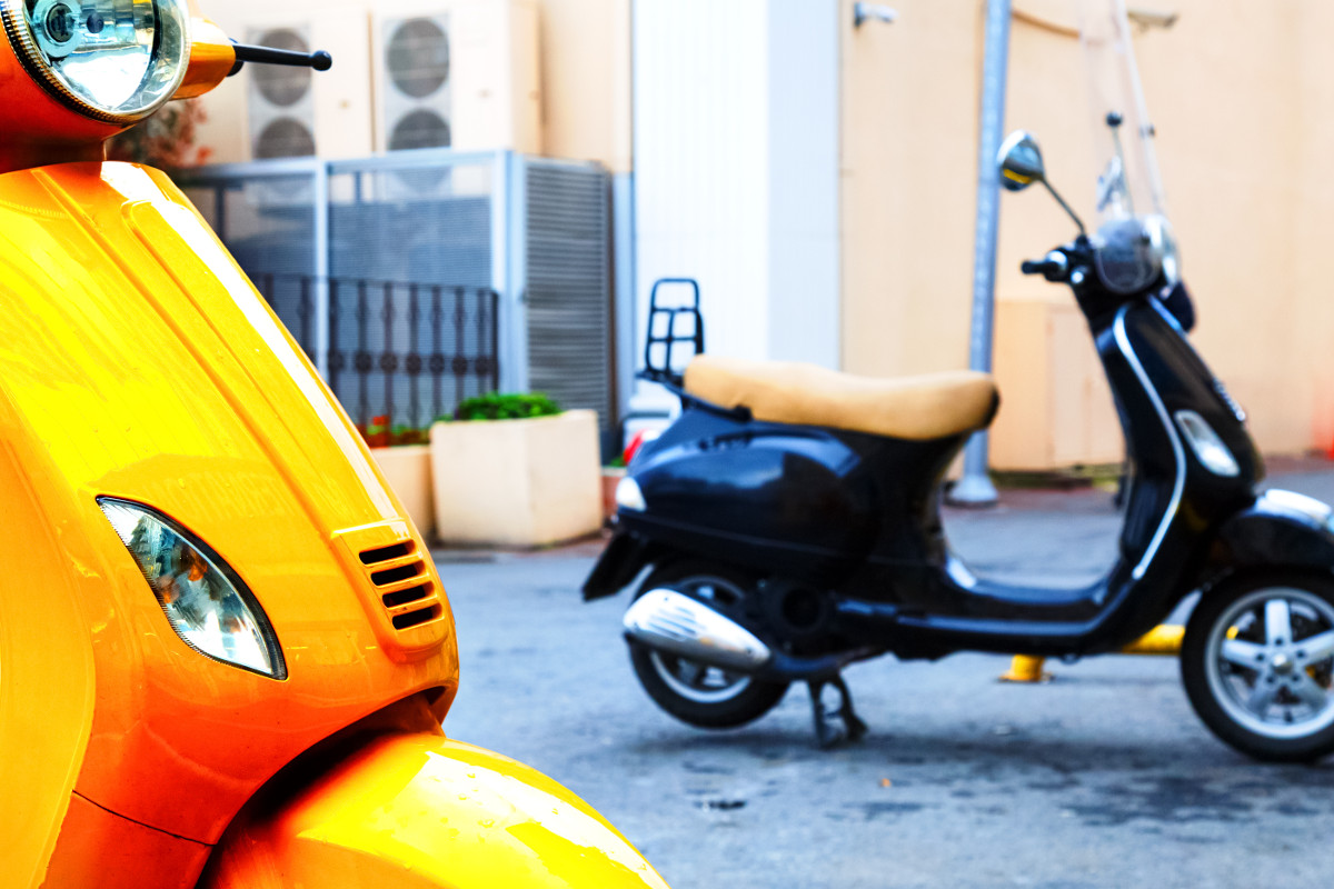 Vespas line the streets in Milan, making for fantastic photo opportunities.