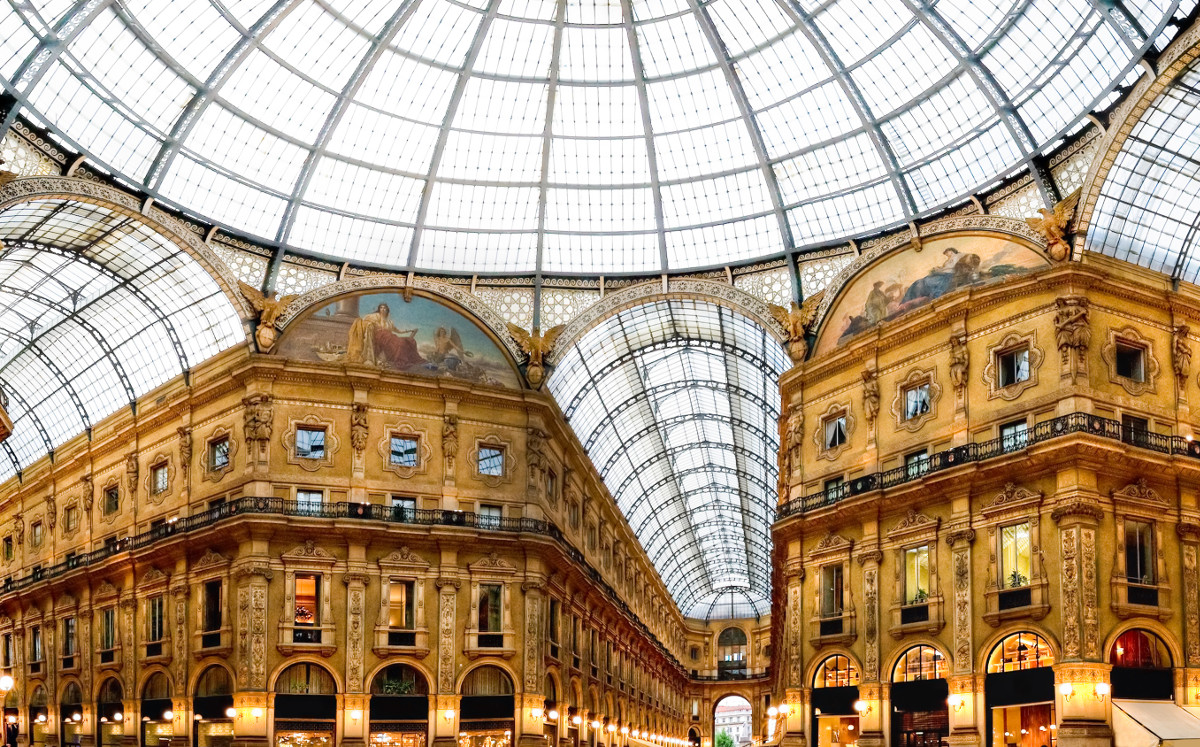 The Galleria Vittorio Emanuele II has a glass ceiling begging to be photographed.