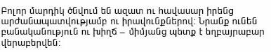 Universal Declaraion of Human Rights in Armenian