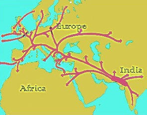 Gypsy Migration map